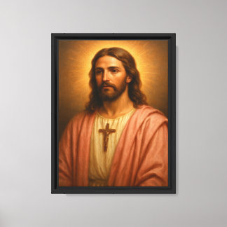 Kunst Jezus Heilig Hart Portret Canvas Afdruk