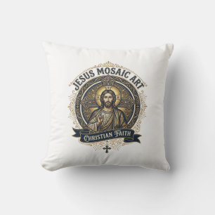 Kunst Jezus Mozaïek Jezus Mozaïek Kunst Christelij Kussen