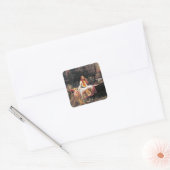  Kunst John W. Waterhouse Lady of Shalott Vierkante Sticker (Envelop)