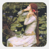  Kunst John W. Waterhouse Ophelia Vierkante Sticker (Voorkant)