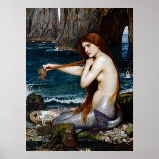  kunst John William Waterhouse A Mermaid Poster (Voorkant)