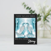 *~* Kunst Jubileum Liefdes Vogels AP54 Winter Briefkaart (Staand voorkant)