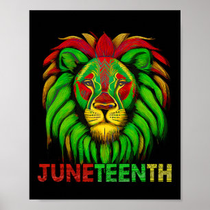 Kunst Juneteenth Afro-Amerikaans Zwart Koning Gesc Poster