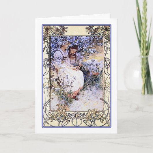 Kunst Kaart / Uitnodiging: Mucha: De zaligheden (Voorkant)