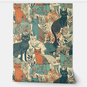 Kunst Katten Patroon Behang