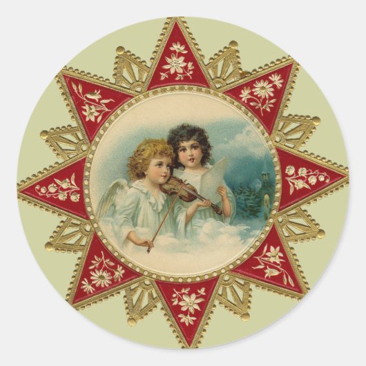 Kunst - Kerst Engelen Stickers (Voorkant)