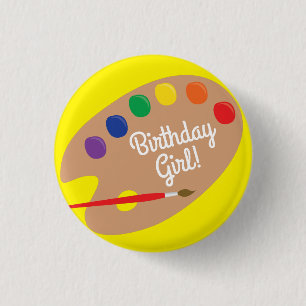 Kunst Kids Verjaardag Party Schilderen Ronde Button 3,2 Cm