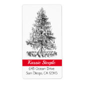 Kunst-Kinderen uit de jaren 1800 die rond de kerst Etiket (Voorkant)