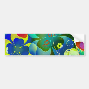 Kunst, kleding en bloemen in Abstracte kunst Bumpersticker
