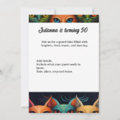 Kunst Kleurrijke houding Kat Verjaardag Kaart (Achterkant)