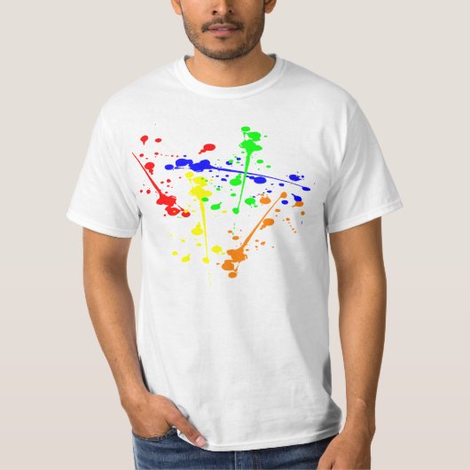 Kunst, kleurrijke verf spatten abstracte kunst t-shirt (Voorkant)