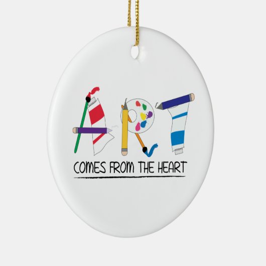 Kunst komt uit het hart keramisch ornament (Rechts)