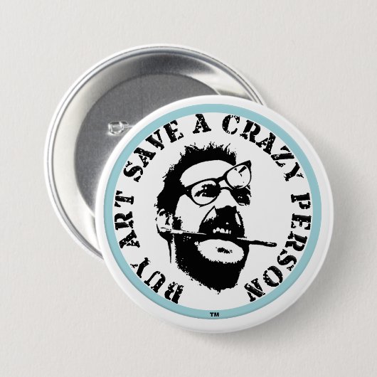 Kunst kopen Red een Crazy Person Button (Voorkant /achterkant)