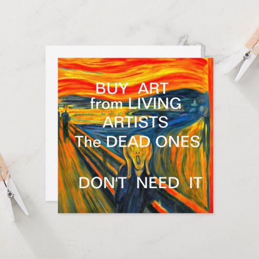 Kunst kopen van levende kunstenaars kaart (Voorkant / Achterkant in situ)