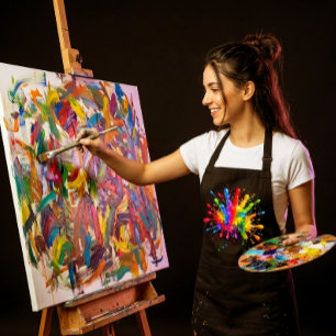 Kunst Kunstenaar Schilder Kleurrijk Schilderij  Schort