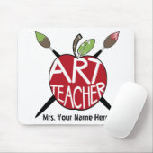 Kunst Leraar de Geschilderde Apple & Borstels van Muismat (Met muis)