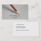 Kunst leraar, terug naar school, grafiet potlood,  visitekaartje (Voorkant / Achterkant)