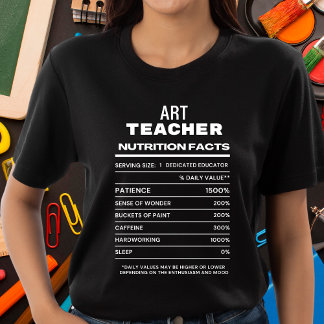 Kunst Leraar Voeding Feiten Grappig T-shirt