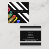 Kunst levert schilderpenseel moderne tekenfilms af vierkante visitekaartje (Voorkant / Achterkant)