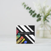 Kunst levert schilderpenseel moderne tekenfilms af vierkante visitekaartje (Staand voorkant)