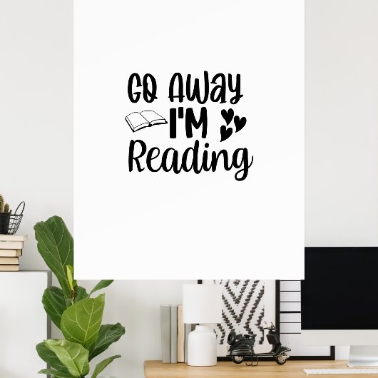 Kunst lezen ga weg dat ik lees poster (Thuiskantoor)