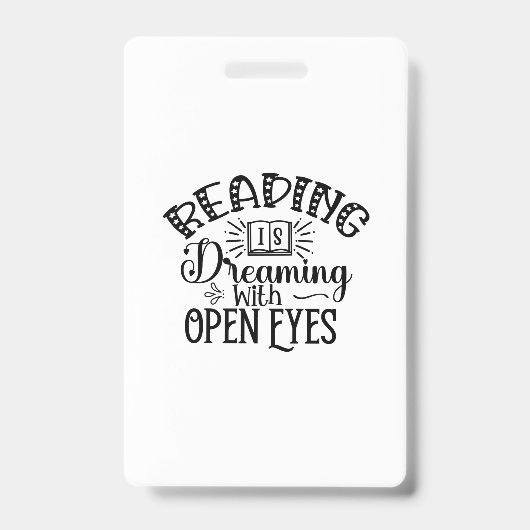 Kunst lezen is dromen met open ogen badge (Voorzijde)
