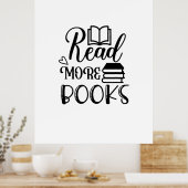 Kunst lezen Meer boeken lezen Poster (Keuken)