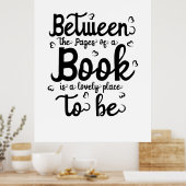 Kunst lezen tussen het boek poster (Keuken)