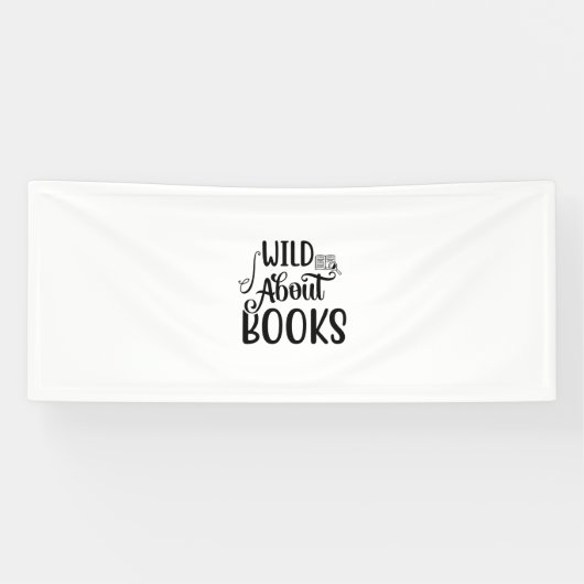 Kunst lezen Wild over boeken Spandoek (Horizontaal)