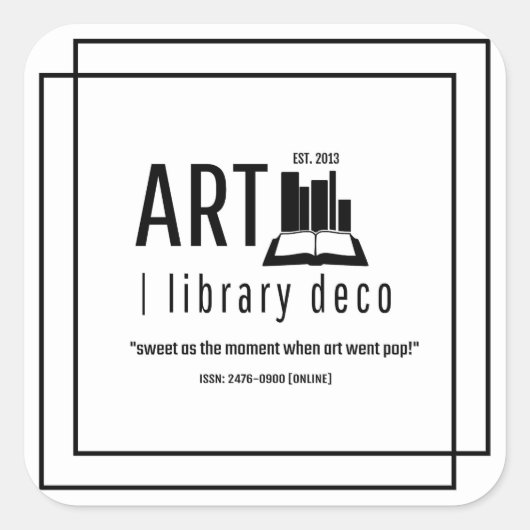 KUNST | library deco™ – Het originele Logo ontwerp Vierkante Sticker (Voorkant)