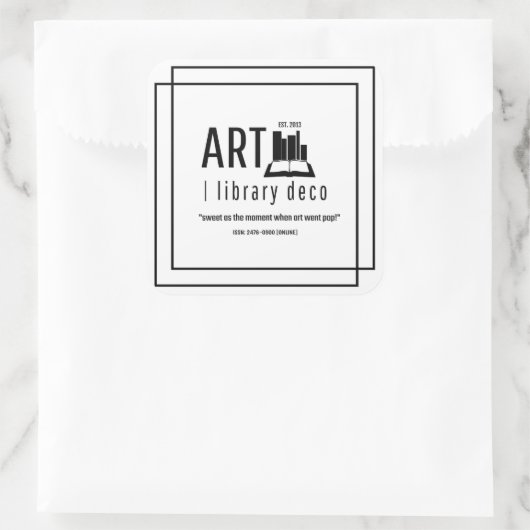 KUNST | library deco™ – Het originele Logo ontwerp Vierkante Sticker (Tas)