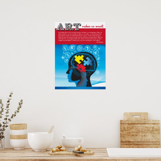 Kunst maakt ons slim. poster (Keuken)