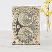 Kunst maan kaart - fasen van de maan (Gele Bloem)