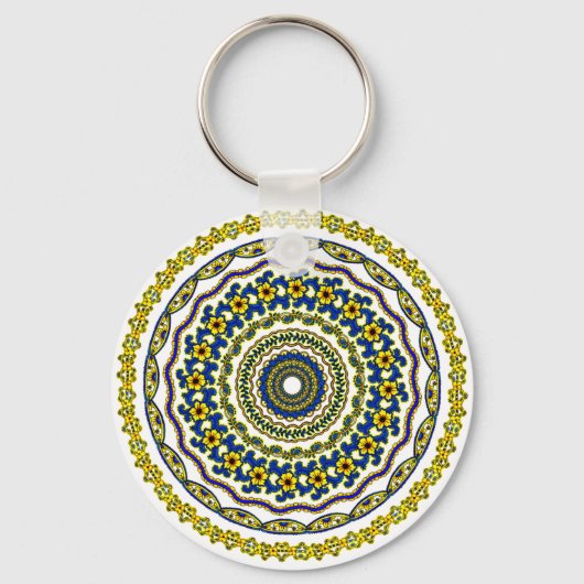 kunst meditatie mandala zen sleutelhanger (Voorkant)