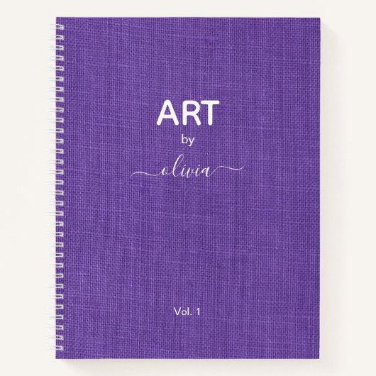 Kunst met aangepaste naam Paarse Linen foto Notitieboek (Voorkant)