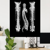 Kunst met anatomie van wervelkolom poster (Thuiskantoor)