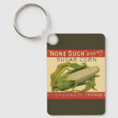Kunst met antieke groente-etiketten, None Such Sug Sleutelhanger (Voorkant)