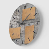 Kunst met beton, abstracte muurklok grote klok (Hoek)