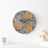 Kunst met beton, abstracte muurklok grote klok (Huis)