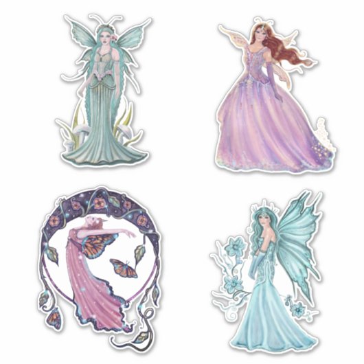 Kunst met bloemen en maan van Renee Lavoie Sticker (Voorkant)