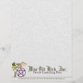 Kunst met boomgaard, draak en pentakel briefhoofd (Voorkant)