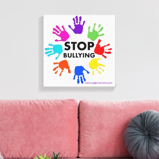 Kunst met Bullying Canvas stoppen Afdruk (Insitu (Woonkamer))