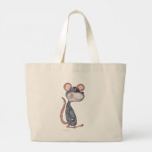 Kunst met cartoon Muis Cute Rodent Pal-karakter Grote Tote Bag (Achterkant)