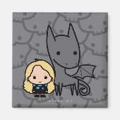 Kunst met cartoon Thestral en Luna Character Magneet (Voorkant)