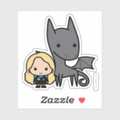 Kunst met cartoon Thestral en Luna Character Sticker (Vel)