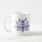 Kunst met complexe Lotus Flower Distress Line Koffiemok (Links)