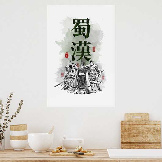 Kunst met drie Kingdoms "SHU HAN" Poster (Keuken)