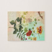Kunst met flora-flessenillustraties legpuzzel (Horizontaal)