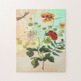 Kunst met  flora-flessenillustraties legpuzzel
