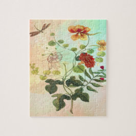 Kunst met flora-flessenillustraties legpuzzel